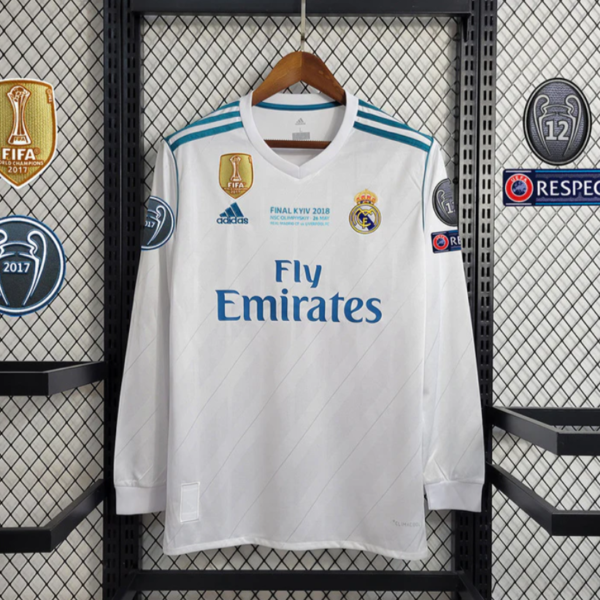 17/18 Real Madrid Home UCL Final Long Sleeve Jersey